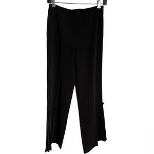 FRONT ZIP CREPE BLACK TROUSERS